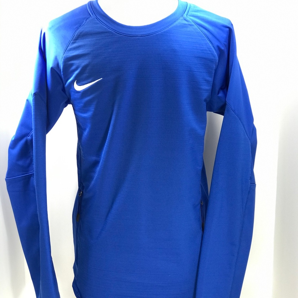 Nike Pro Combat Shirt Compression Hyperwarm Dri-Fit Long Sleeve Mens XS Blue